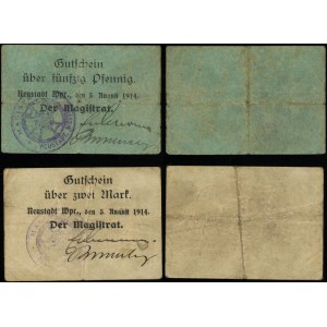 Pomorze, zestaw: 50 fenigów i 2 marki, 5.08.1914