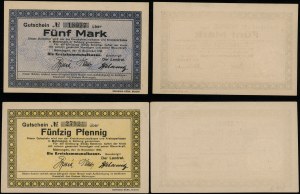 East Prussia, set: 5 and 50 marks, 10.11.1918
