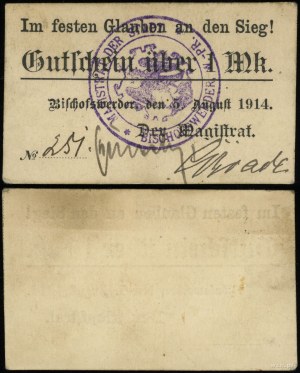 Prussia occidentale, 1 marco, 5.08.1914