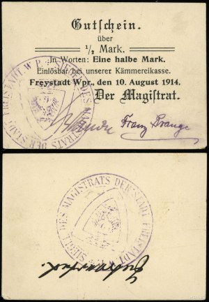 Prussia occidentale, 1/2 marco, 10.08.1914