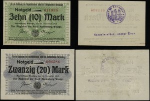 Prussia occidentale, set: 10 e 20 marchi, 13.11.1918