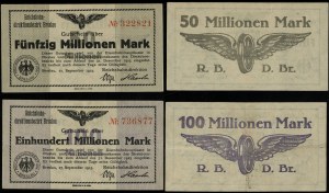 Śląsk, zestaw: 50 i 100 milionów marek, 27.09.1923