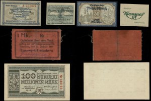 Silesia, set of 4 vouchers, 1917-1923