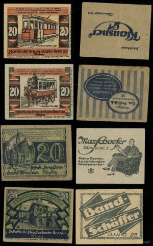 Śląsk, zestaw: 4 x 20 fenigów, 1922