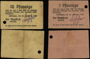 Brandeburgo, serie di 5 e 10 fenig, 30.12.1916 valida fino al 1.07.1917