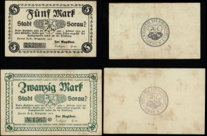 Brandeburgo, set: 5 e 20 marchi, 1918 (valido fino al 1.02.1919)