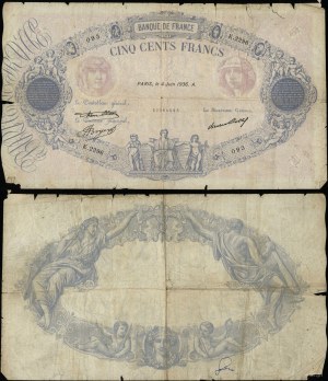 France, 500 francs, 4.06.1936