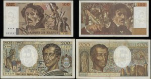 France, set: 100 and 200 francs, 1994, 1985