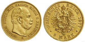Německo, 5 marek, 1877 A, Berlín