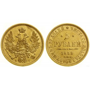 Rosja, 5 rubli, 1852 СПБ АГ, Petersburg