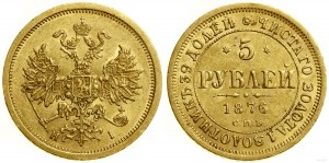 Russie, 5 roubles, 1876 СПБ НI, Saint-Pétersbourg