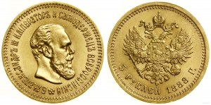 Rusko, 5 rubľov, 1888 (А-Г), Petrohrad