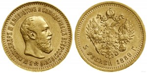 Russie, 5 roubles, 1889 (А-Г), Saint-Pétersbourg