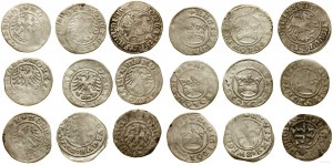 Poland, set of 9 half-pennies, Kraków and Vilnius