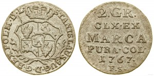 Polen, halber Zloty (2 Grosze), 1767 FS, Warschau