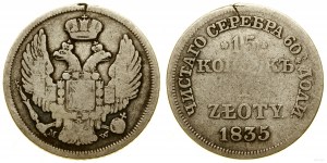 Polska, 15 kopiejek = 1 złoty, 1835 MW, Warszawa