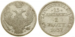 Polska, 15 kopiejek = 1 złoty, 1837 MW, Warszawa