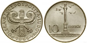 Pologne, 10 zlotys, 1966, Varsovie