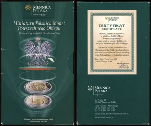 Polska, Miniatury Polskich Monet Powszechnego Obiegu, 2008, Warszawa