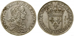 Francja, 1/2 écu deuxième poinçon de Warin, 1642 A, Paryż