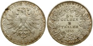 Allemagne, 2 thalers = 3 1/2 florins, 1855
