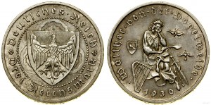Nemecko, 3 marky, 1930 A, Berlín