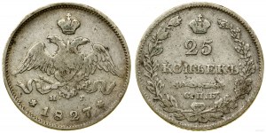 Russie, 25 kopecks, 1827 СПБ НГ, St.
