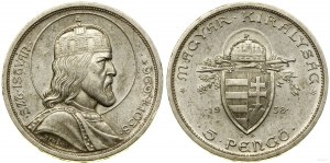 Hungary, 5 pengö, 1938 BP, Budapest