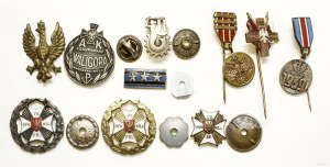 Polonia, set di 10 distintivi e medaglie in miniatura