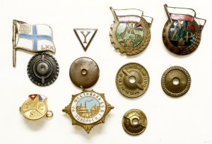 Poland, set of 6 badges and 2 caps