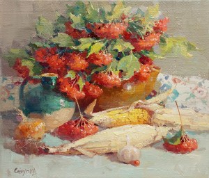 Serhiy Stupka (nato nel 1976), Natura morta con bouquet di calle, 2023