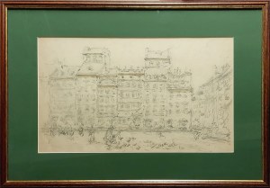 Tadeusz Cieślewski Père (1870 - 1956), Place du marché de la vieille ville - côté rue Dekerta