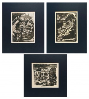 Set of 3 woodcuts: Marian PUCHALSKI (1912-1970)/Franciszek Burkiewicz(1910-2002)/Halina Siemieńska (1913-1944).