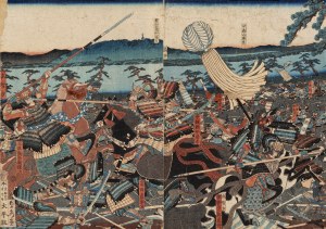 Utagawa Sadafusa (artysta aktywny w latach 1825-1850), Bitwa, ok. połowa XIX wieku