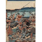 Utagawa Sadafusa (artysta aktywny w latach 1825-1850), Bitwa, ok. połowa XIX wieku