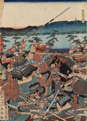 Utagawa Sadafusa (Künstler, tätig 1825-1850), Schlacht, ca. Mitte des 19.