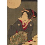 Utagawa Kuniyoshi (1798 - 1861), Na statku przy świetle księżyca
