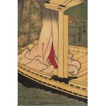 Utagawa Kuniyoshi (1798 - 1861), Na statku przy świetle księżyca