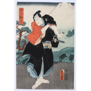 Utagawa Kunisada (1786-1865), Samuraj z dwoma mieczami