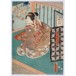 Utagawa Kunisada (1786-1865), Przy porannej toalecie, 1854