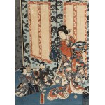Utagawa Kunisada (1786-1865), Scena muzyczna we wnętrzu, 1854