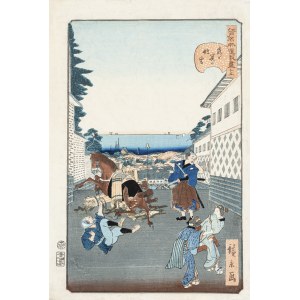 Utagawa Hirokage (artysta aktywny w latach 1855-1865), Widok na Kasumigaseki (Kasumigaseki no chôbô), 1859