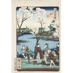 Utagawa Hirokage (artist active 1855-1865), Pond at Shinobazu, 1859