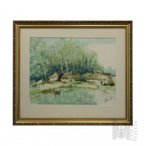 Victor Rawicki (20th century) - Rural Landscape, Painting in a Glazed Frame
