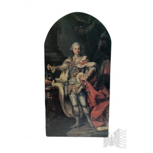 Marcello Bacciarelli (1731-1818) -“Portret Koronacyjny Stanisława Augusta Poniatowskiego” (1764 r.), Druk Na Desce - Spółdzielcze Zakłady Drzewne/Spółdzielnia Prac Rękodzieła w Gorlicach