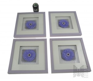 Great Britain - Set of Four Dioram Pictures with Flowers