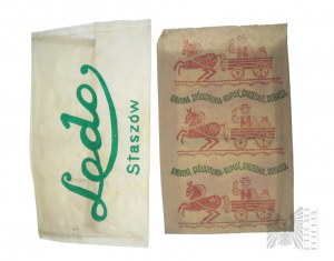 PRL - Sacchetto pubblicitario in plastica Ledo Staszow, sacchetto di carta Gminna Spółdzielnia Kupuje, Sprzedaje, Doradza