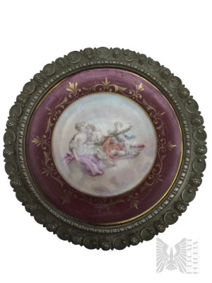 Patera du 19e/20e siècle avec peinture dans un style sentimental/éclectique
