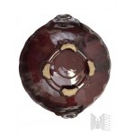 Niemcy(?) - Duży Ozdobny Talerz Patera z Motywem Roślinnym, w Typie Fat Lava