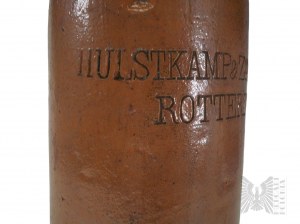 Holandsko, Rotterdam - Stará litrová kameninová fľaša Hulstkamp Zoon & Molyn Rotterdam